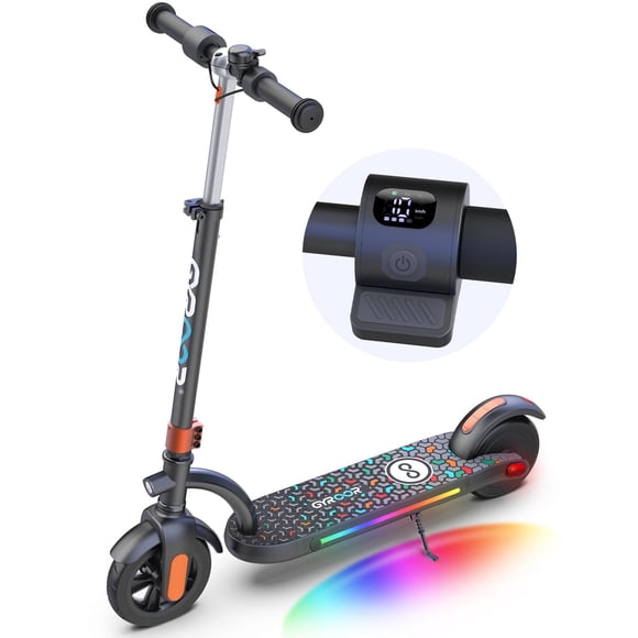 MIHOVER Electric Scooter for Kids, 180W Motor 10mph Speed Electric Scooter with Adjustable Handlebar and LED Lights