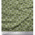 thumbnail image 1 of Soimoi Rayon Crepe Fabric Leaves & Floral Block Printed Fabric 1 Yard 46 Inch Wide, 1 of 3