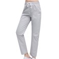 thumbnail image 1 of Yuyuzo Women Casual Pants Elastic Drawstring High Waisted Solid Color Slacks Straight Leg Bootcut Trousers, 1 of 4