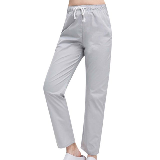 Yuyuzo Women Casual Pants Elastic Drawstring High Waisted Solid Color Slacks Straight Leg Bootcut Trousers