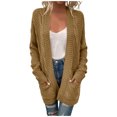 thumbnail image 2 of Cardigans pour Femmes à devant Ouvert, Manches Longues, Manteau en Tricot Torsadé avec Poches, Cardigans pour Femmes, 2 of 6