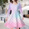 thumbnail image 2 of MIASHUI Robe Sirène Filles Enfants Manches Longues Scintillante Robes de Vacances, Rose, 10-13 Ans, 2 of 5