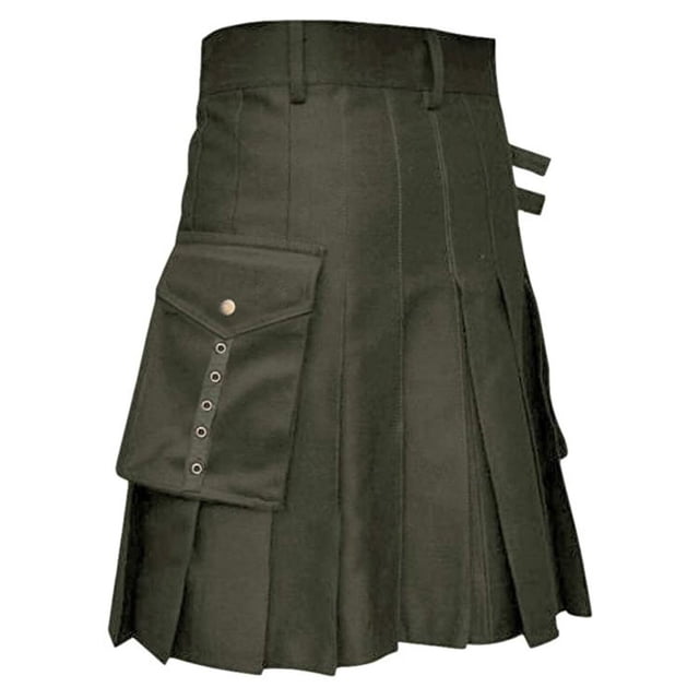 Sens du Design Tendance Mode Robe Écossaise de Vacances Couleur Jupe Plissée pour Hommes Pantalon Décontracté Catégorie