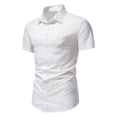 thumbnail image 1 of EGNMCR Chemise à Manches Courtes pour Homme, Coupe Ajustée, Imprimée, à Boutons et Col à Revers, 1 of 9