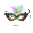 thumbnail image 2 of Unique Bargains 1 Pc Multicolor Feather Sequins Half Face Party Mask for Masquerade Party Gold Tone Sequins Fabric, 2 of 5