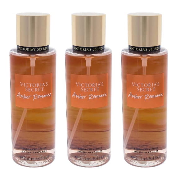 Amber Romance par Victoria's Secret pour Femmes - Bruine Parfumée 8,4 oz - Lot de 3