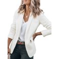 thumbnail image 2 of Innerwin Blazers Solid Color Women Cardigan Jacket Work Shawl Neck Slim Fit Business Jackets White 4XL, 2 of 7