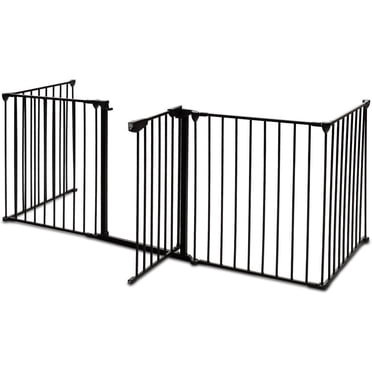 Barrières de Parc pour Bébé à 5 Panneaux, Clôture Métallique Robuste pour Parc pour Bébé, Barrière de Sécurité pour Animaux, Amovible et Ajustable