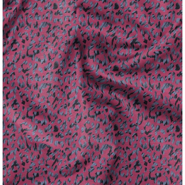 Soimoi Polyester Crepe Fabric Leopard Animal Skin Printed Fabric 1 Yard 42 Inch Wide