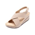 thumbnail image 2 of LSLJS Sandales Compensées pour Femmes, Chaussures d'Été pour Dames à Talon Compensé Rétro Ajourées Sandales Décontractées pour Femmes, 2 of 4