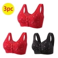 thumbnail image 3 of Bigersell Women's Plus Size Bras 3pcs Full Coverage Bra Style R-74 Breathable Padded Bras Pack R-74-green, 3 of 5