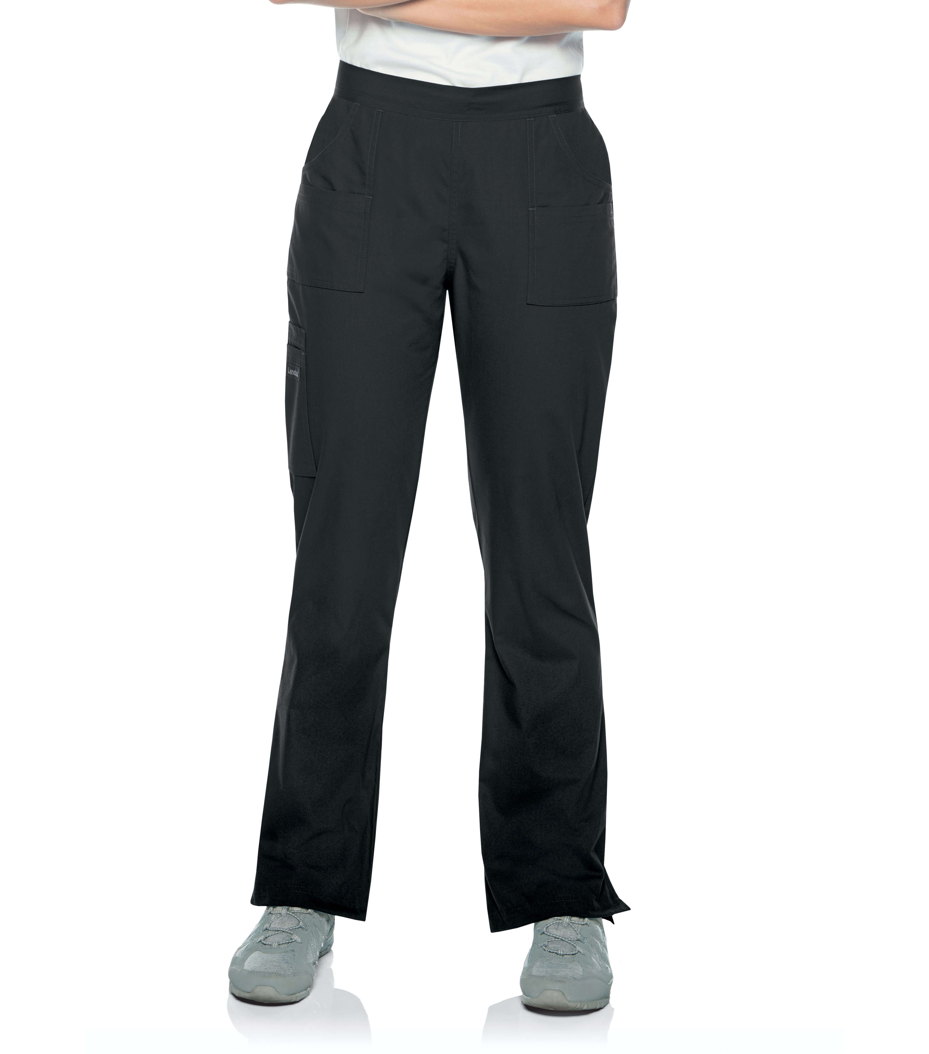 Landau Essentials Scrub Pants for Women: 9 Pockets, Modern Tailored Fit, Drawstring / Elastic Waist, Straight Leg 8380