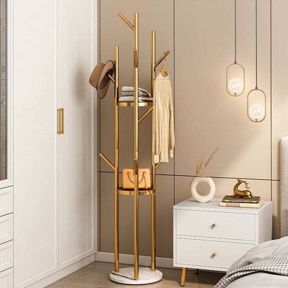 Wisfor Heavy Duty Marble Coat Rack Stand Tall Clothes Rail Hanger for Bedroom Office Hall