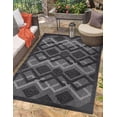 thumbnail image 2 of La Dole Rugs Grey Large Diamond Geometric Indoor Outdoor Runner Rug 3x5 Runner, 2 of 7