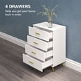 thumbnail image 4 of HOMCOM Commode de Chambre, Commode à 4 Tiroirs avec Pattes en Aluminium, 4 of 10