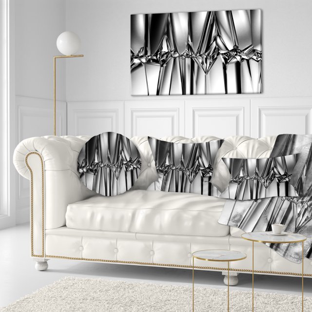 Black White Crystal Background - Abstract Canvas Art Print