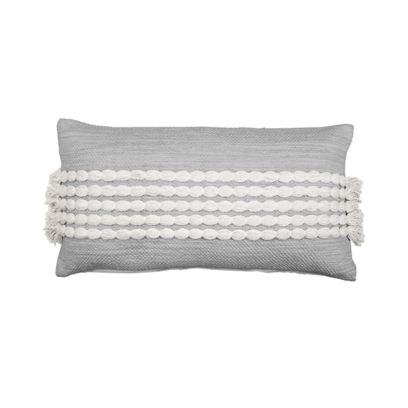 Lush Decor Linear Dotted Decorative Pillows, Gray/Off White, 13" x 24"