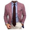 thumbnail image 1 of Veste pour Homme Hiver Hommes Automne Hiver à Carreaux Imprimés Blouse Formelle Haut à Manches Longues Veste Manteau, 1 of 7