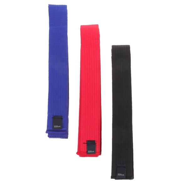 OULII 3Pcs Taekwondo Belt Set Cotton Martial Art Waistbands Assorted Colors Lightweight Comfortable