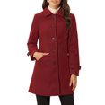 thumbnail image 1 of INSPIRE CHIC Manteau Caban Trench d'Hiver pour Femme à Col Peter Pan Rouge P, 1 of 5