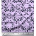 thumbnail image 1 of Soimoi Purple Rayon Fabric Filigree Damask Print Fabric by Yard 42 Inch Wide, 1 of 3