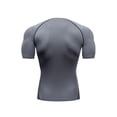thumbnail image 2 of Daeful T-shirt de Sport pour Homme à Col Rond, Chandails de Compression, Course, Manches Courtes, Évacuation de l'Humidité, Hauts d'Été, Gris, G, 2 of 3