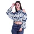 thumbnail image 2 of Moomaya Plus Size Cold Shoulder Top Printed Ladies Tops Blouses Women Party Tops, 2 of 4