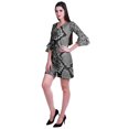 thumbnail image 3 of Moomaya Robe Courte Imprimée pour Femmes, Manches Évasées, Coupe Droite, Robes pour Femmes, Vêtements d'Été Décontractés, 3 of 6