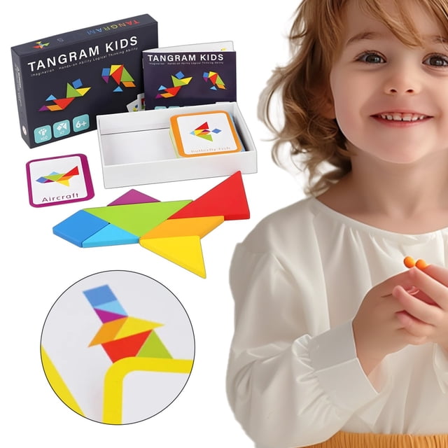 Preschool Learning & Education Toys 7 Pieces Wooden / 60 Pieces Instructions Cards More Than 400 Patterns In Total Geometric Wooden For Kids 3 And Up Toys