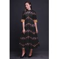 thumbnail image 4 of Bimba Robe pour Femmes à Manches Retroussables Imprimée Teinture sur Nœuds, Col Mandarin, Chemise Boutonnée - Grand, 4 of 5
