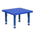 thumbnail image 1 of Table d’activités carrée de 24 po en plastique bleu à hauteur réglable, 1 of 9