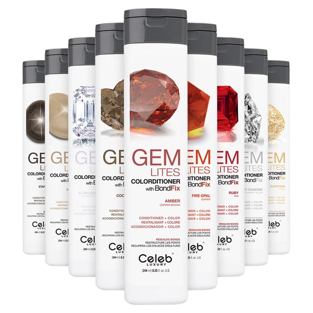 Celeb Luxury Gem Lites Colorditioner, Semi-Permanent Professional Hair Color Depositing Conditioner, Fire Opal