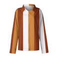thumbnail image 4 of cfhntfmh Womens Color Block Shirts Soft Collared Long Sleeve Loose Buttons down Blouses Casual Fall Tunic Tops, 4 of 4