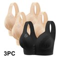 thumbnail image 2 of FAIWAD 3Pc Wireless Bras for Women Plus Size Full Coverage Front Closure Bralettes No Underwire Breathable Everyday Bra, 2 of 9