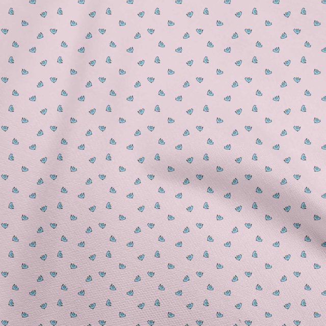 oneOone Cotton Poplin Light Pink Fabric Bird Craft Projects Decor Fabric Printed By The Yard 56 Inch Wide