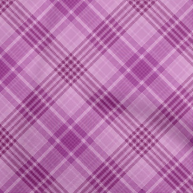 oneOone Cotton Cambric Purple Fabric Check Sewing Craft Projects Fabric Prints By Yard 56 Inch Wide