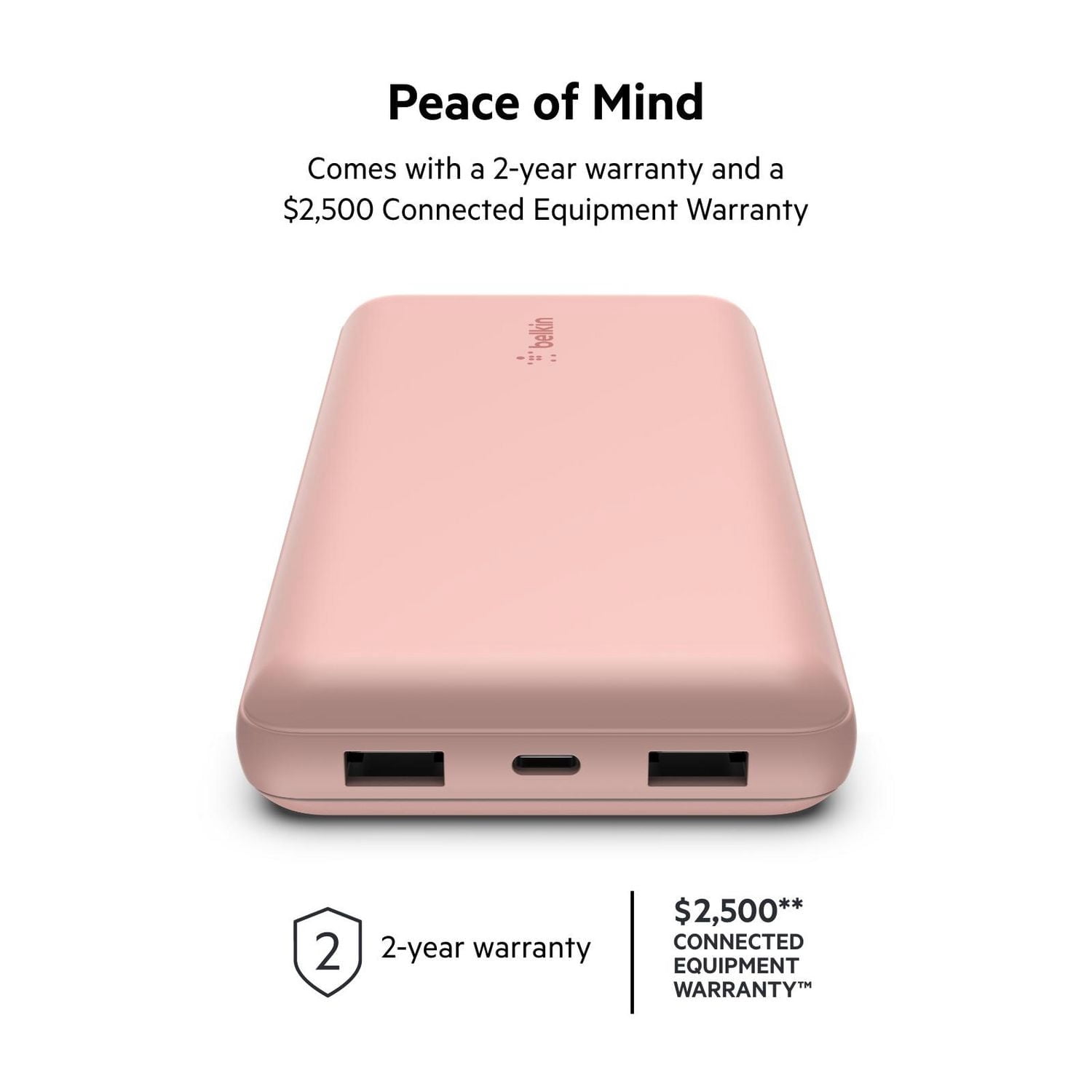 Belkin Chargeur portable USB-C, 20 000 mAh avec 1 port USB-C et 2 ports USB-A pour une charge jusqu’à 15W pour iPhone 14 Pro, 14 Pro Max, AirPods, iPad, Galaxy S23, S23+, Ultra - Noir
