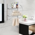 thumbnail image 3 of Costway 2 Tier Wall Mount Shower Organizer Toilet Bathroom Storage Rack Holder Towel Bar, 3 of 8