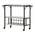 thumbnail image 2 of South Shore Maliza Bar Cart, in Faux Carrara Marble, 2 of 12