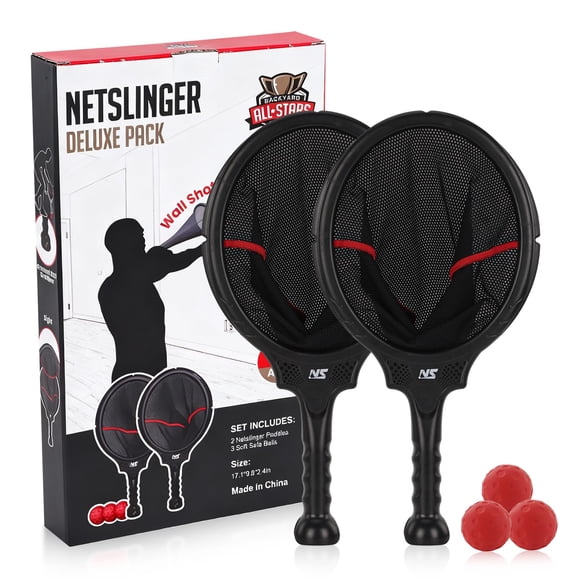 Sling Ball Slingshot Scoop Ball Set - Family Party Game, Play Solo or with 2 Players, Indoor & Outdoor Sports Toy for Adults & Teens, Includes 2 Nets