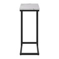 thumbnail image 5 of CorLiving Fort Worth Engineered Wood Narrow Rectangular Indoor Side Table with C-Shaped Steel Base, White Marbled, 5 of 5