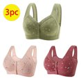 thumbnail image 2 of Timegard 3pc Plus Size Bras for Women Front Closure Button Full Support Bralette Comfort Seniors Bras, 2 of 7