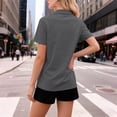 thumbnail image 4 of Ailaofu T-Shirts à Manches Courtes à Col en V pour Femmes, Hauts d'Été à Col, T-Shirts Décontractés Amples, 4 of 7