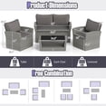 thumbnail image 3 of Costway Ensemble de Mobilier de Patio 8 Pcs avec 4 Chaises en Rotin Causeuse Table Basse Coussins, 3 of 9