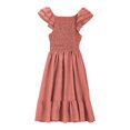 thumbnail image 3 of MIASHUI Robes pour Filles à Manches Volantées, Robe d'Été Trapèze Décontractée, Robe Évasée d'Été, Rouge Brique, 5-6 Ans, 3 of 8