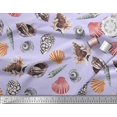 thumbnail image 3 of Soimoi Modal Satin Fabric Colorful Shells Ocean Print Sewing Fabric Yard 42 Inch Wide, 3 of 3