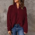 thumbnail image 1 of HWRETIE Women V Neck Ruched Blouse Solid Color Long Sleeve Casual Pullover Top, 1 of 7