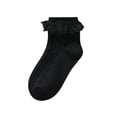 thumbnail image 1 of fatyb Girls Lace Ruffle Socks Cotton Dance Eyelet Crew Socks for Kids Cute Breathable Mesh Dress Socks, 1 of 2