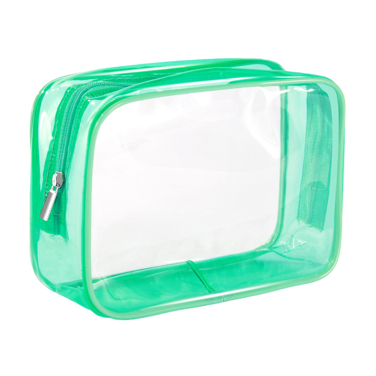 Clear Makeup Bag Reusable for Women and Men Travel PVC Storage Bag Green