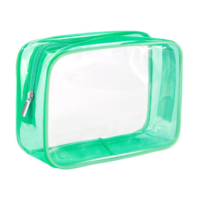 Clear Makeup Bag Reusable for Women and Men Travel PVC Storage Bag Green
